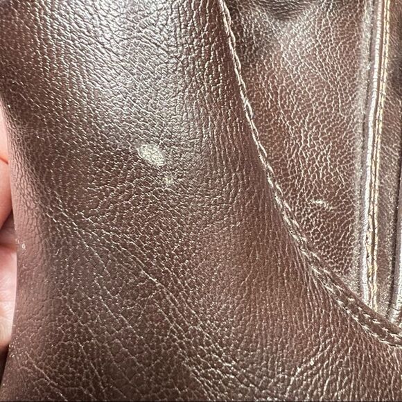 White Mountain Women's 7M faux fake leather dark espresso brown tall boots - Picture 3 of 12